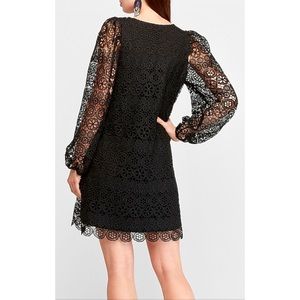 NWT Express Brand Black Babydoll Crochet Dress